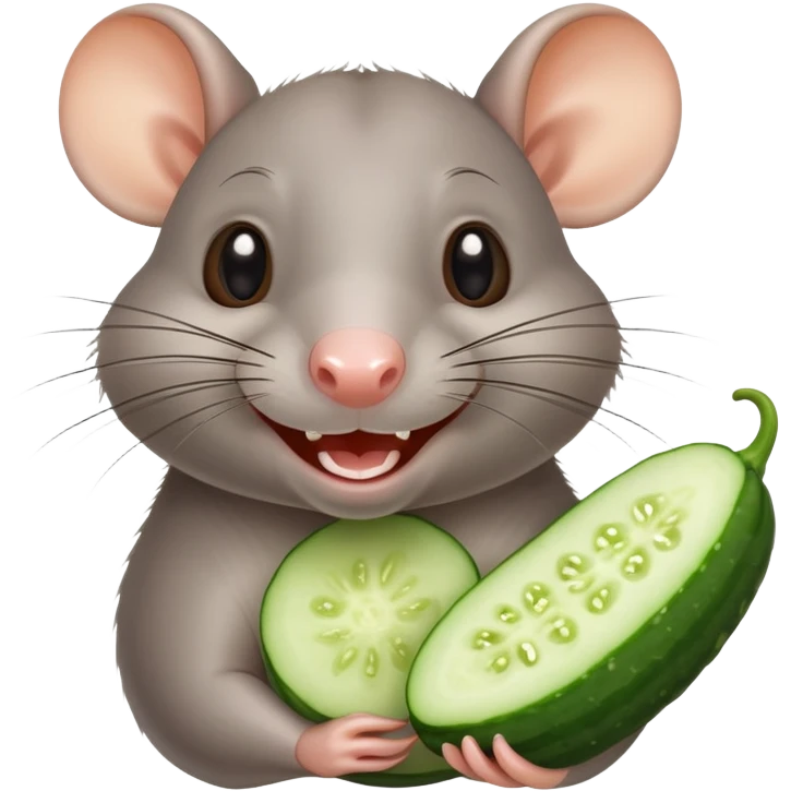 Rat with cucumber happy  emoji