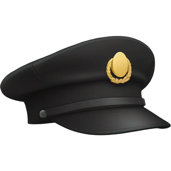a black military cap hat emoji
