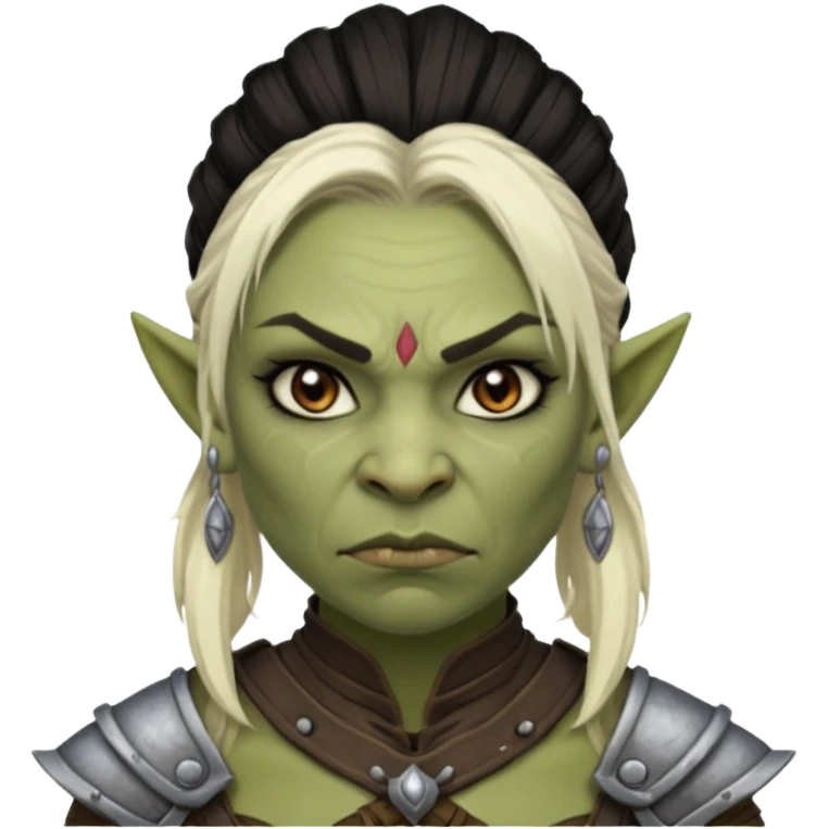 ESO female orc warrior with lashes and earrings emoji