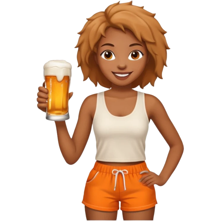 Hot wife in tank top and big boobs young African american, like picture three but put a beer in her hand and white top with orange shorts emoji