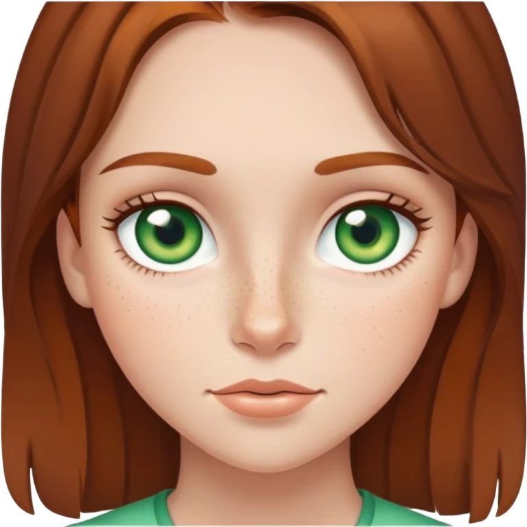 girl with brown hair green eyes and freckles emoji