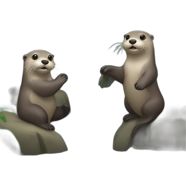 otters swimming in waterfalls emoji
