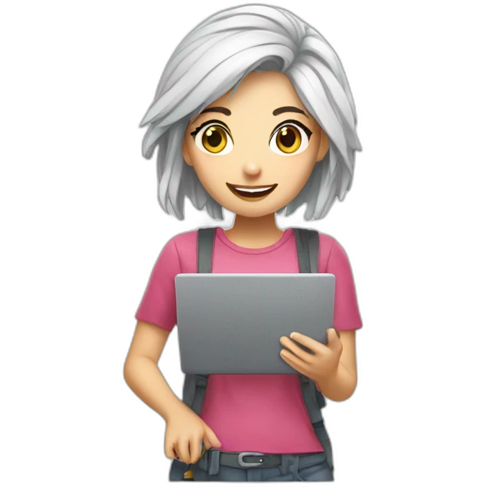 Eva elfie doing her work emoji