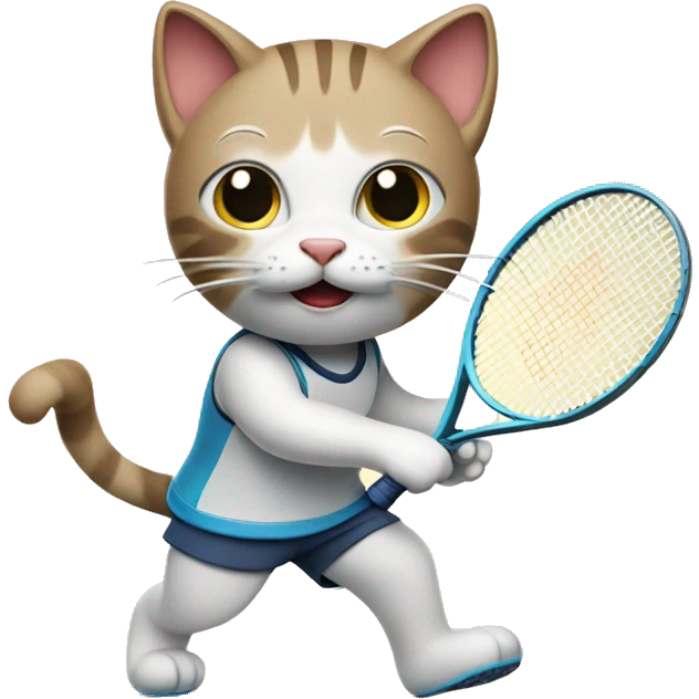 Kitty Playing Tennis emoji