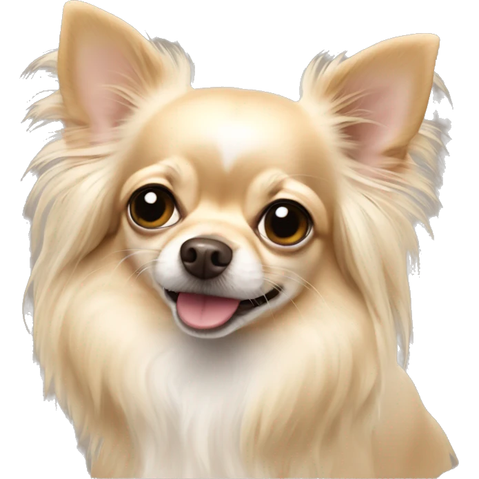  Creme beige long haired chihuahua  emoji