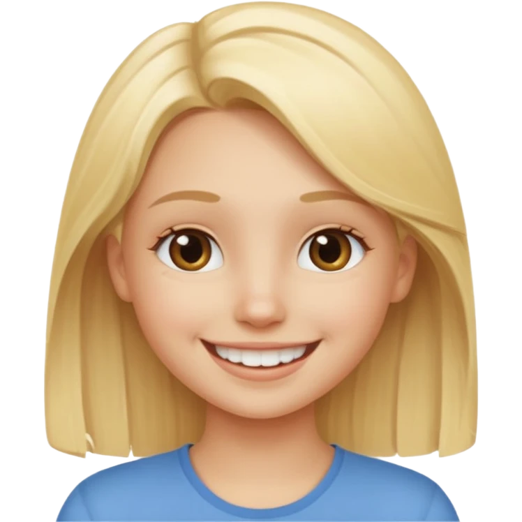 blonde girl at with text behind her saying "ENGOY" emoji