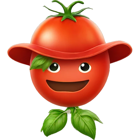 Tomato with a hat emoji