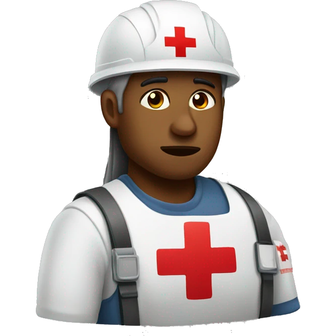 red cross worker is sad emoji