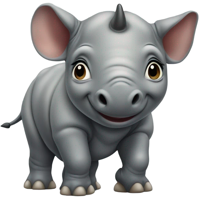 Realistic baby rhino small eyes emoji