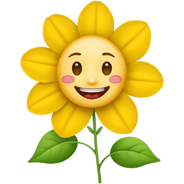 Normal emoji biting a flower emoji