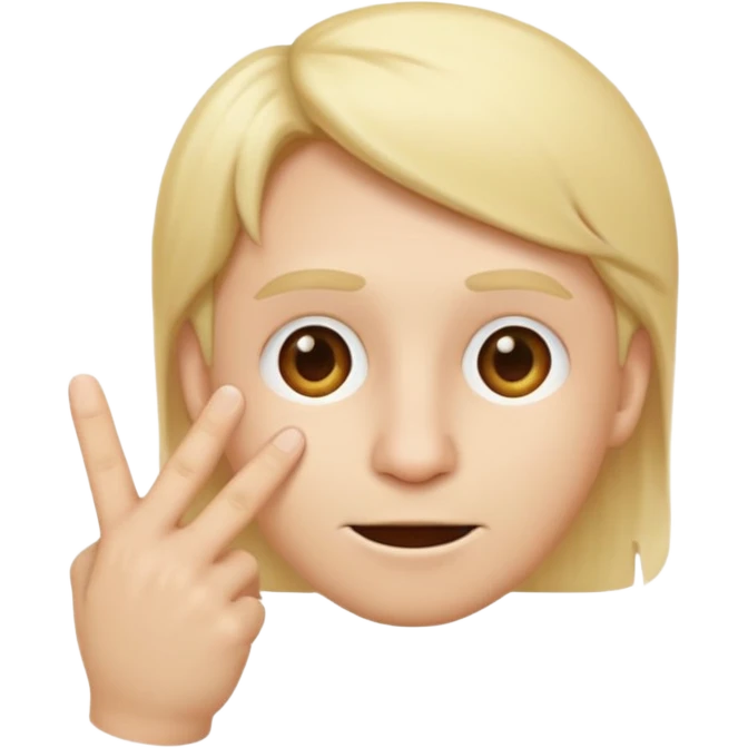 a emoji with two fingers in his nose, make him have a natural white skincolour and blonde hair emoji
