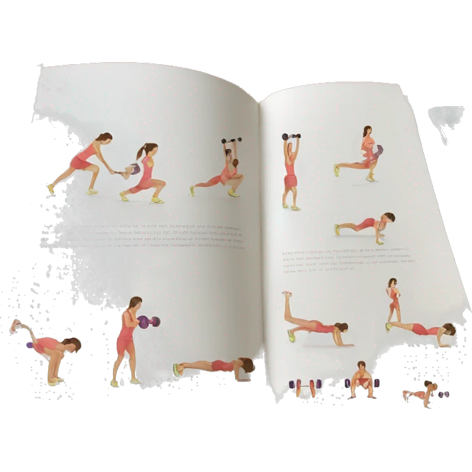 diagram of workout routine inside of a book emoji