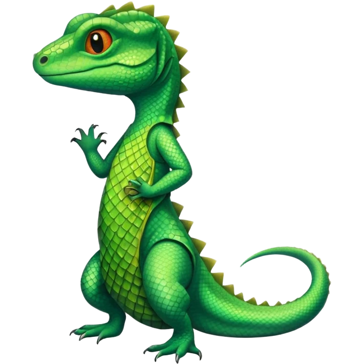Lizard wearing a dress emoji