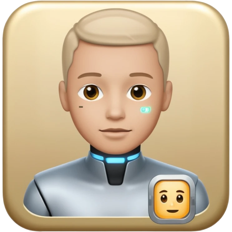 a man with a small AI chip next to him emoji