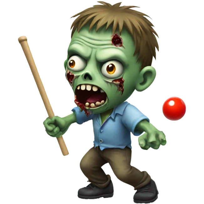 Zombie playing pool emoji