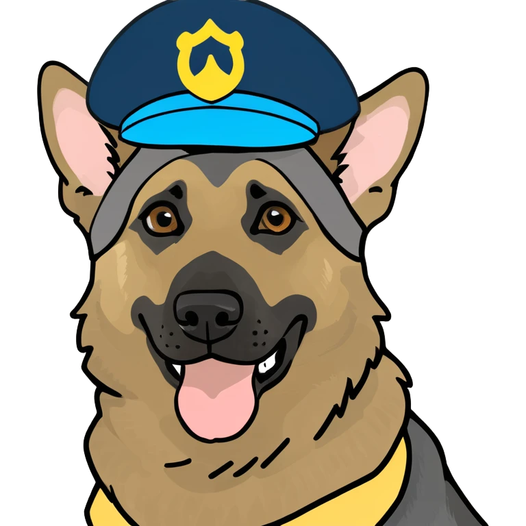 German shepherd with hat on  emoji