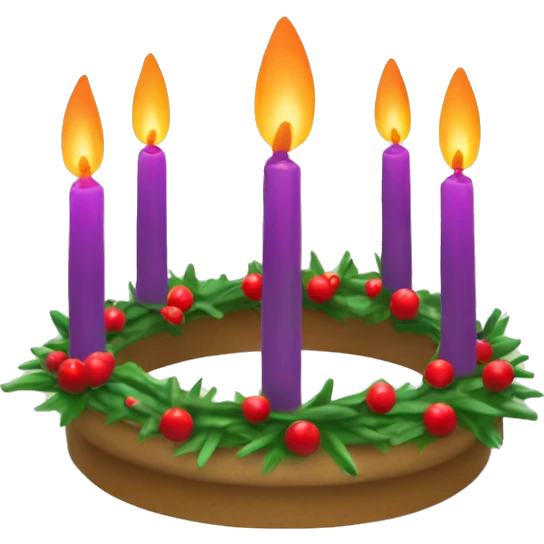 Advent wreath with candles emoji