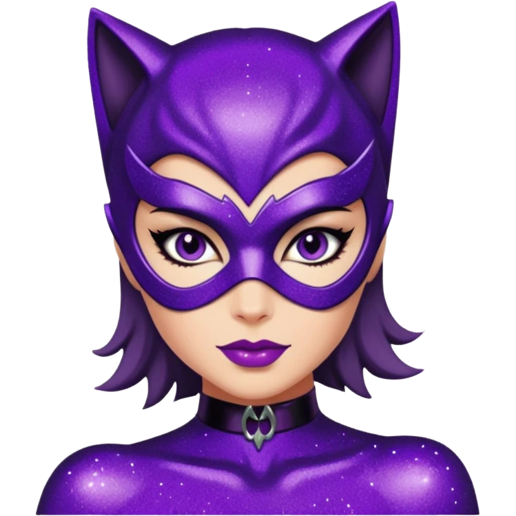 glitter purple Cat woman sexy emoji