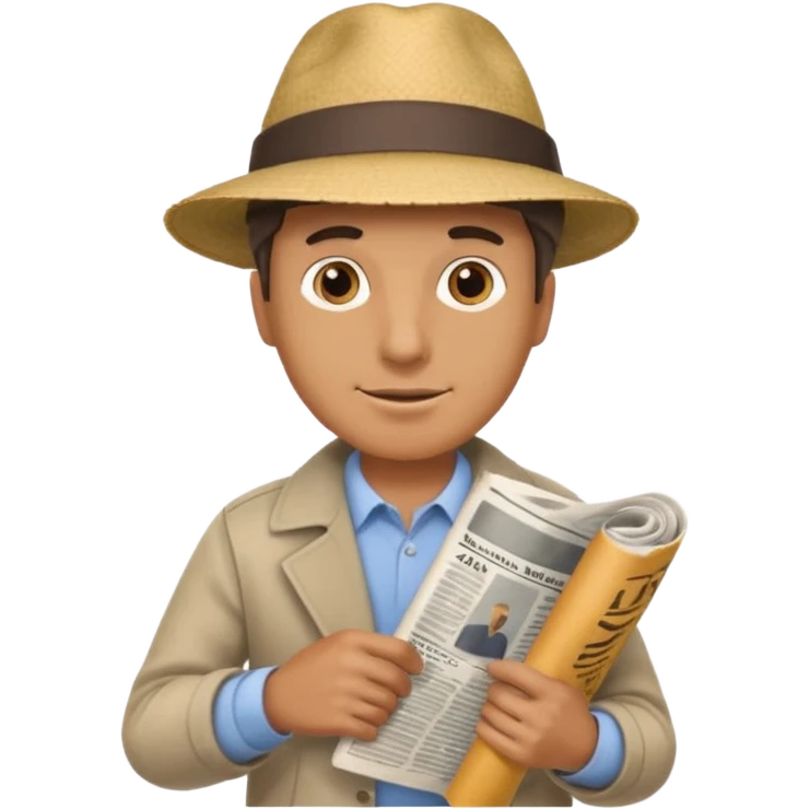man holding rolled newspaper while walking emoji
