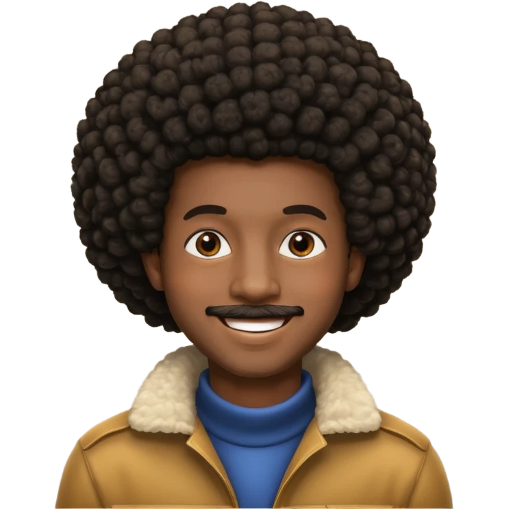 A man with an Afro emoji