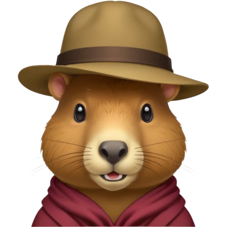 Realistisk Capybara med hat emoji