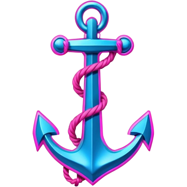 A cyberpunk neon sign with an anchor on it emoji