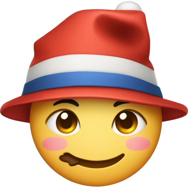 Shin sewed with a New Year's hat emoji