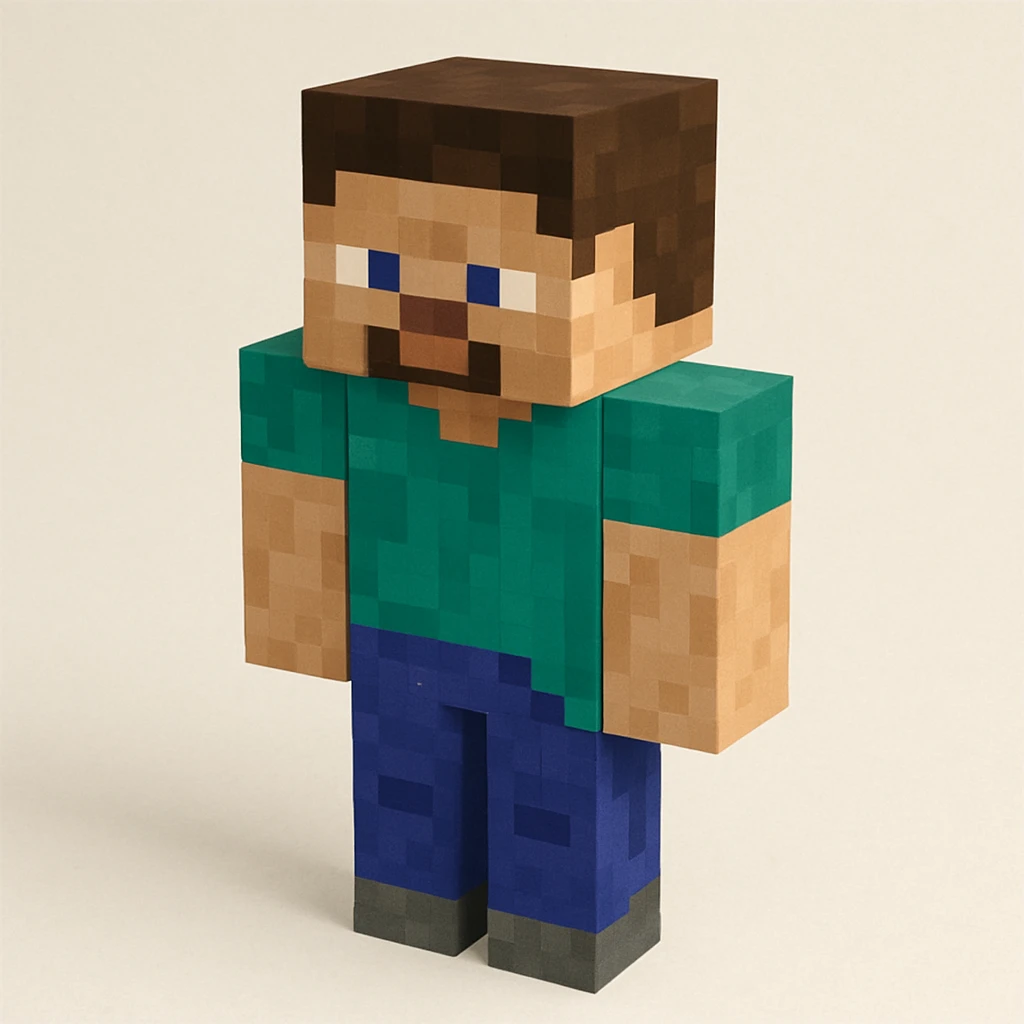 blocky Minecraft character in general style emoji