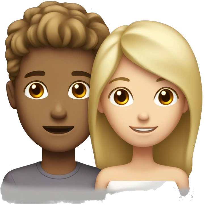 brown haired boy with a blonde haired girl couple emoji