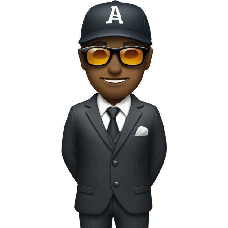 Baseball in suit with sunglasses emoji