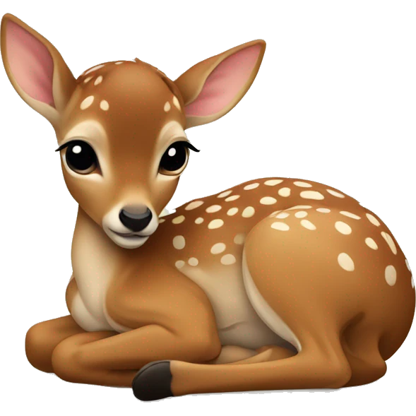 Baby fawn curled up emoji