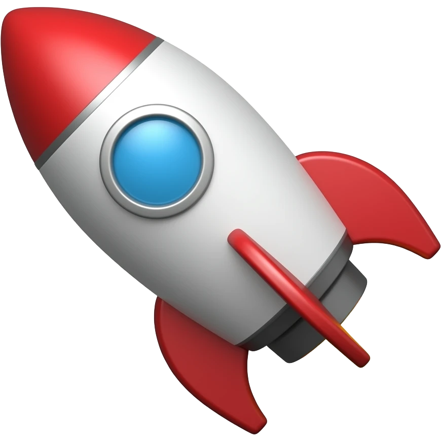 Cohete mirando a la izquierda emoji