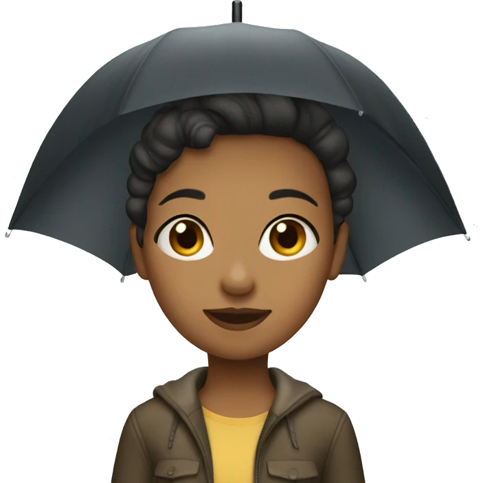 girl with umbrella short hair emoji