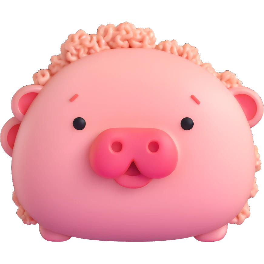 minced pork, clean, minimal, cute, well-lit, soft shadow, white background emoji
