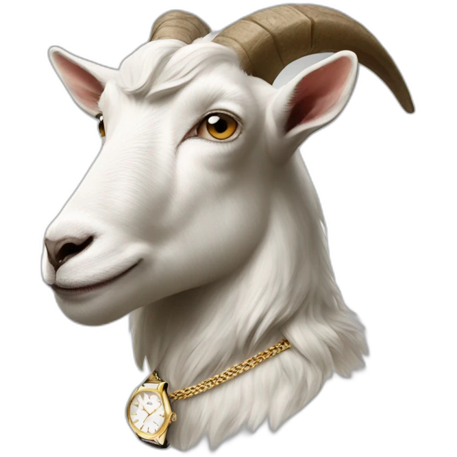 Goat wearing rolex watch emoji