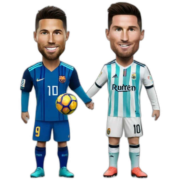 Ronaldo with messi emoji