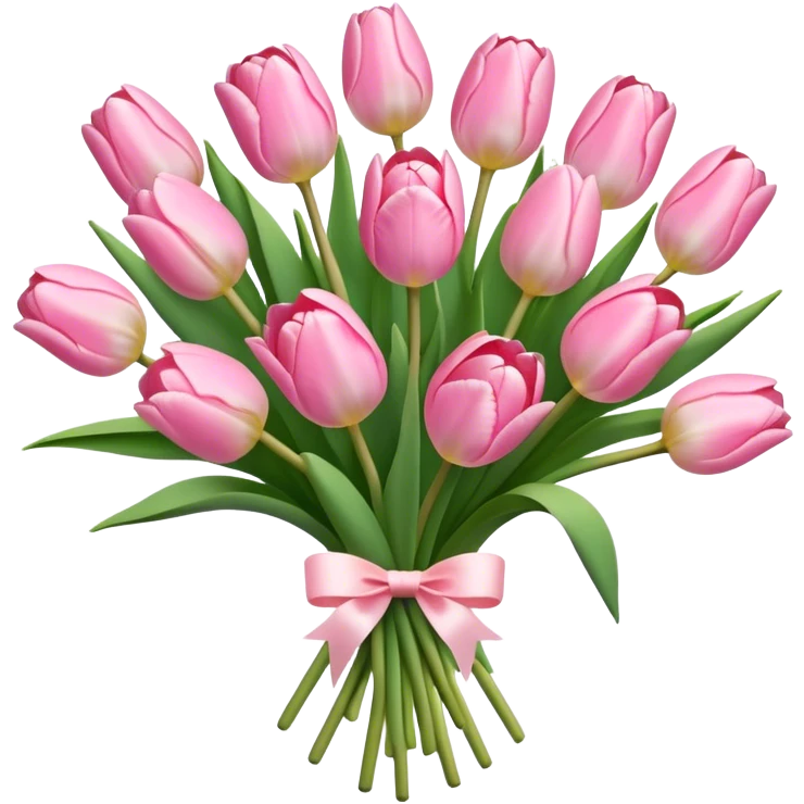 pastel pink tulip bouquet emoji