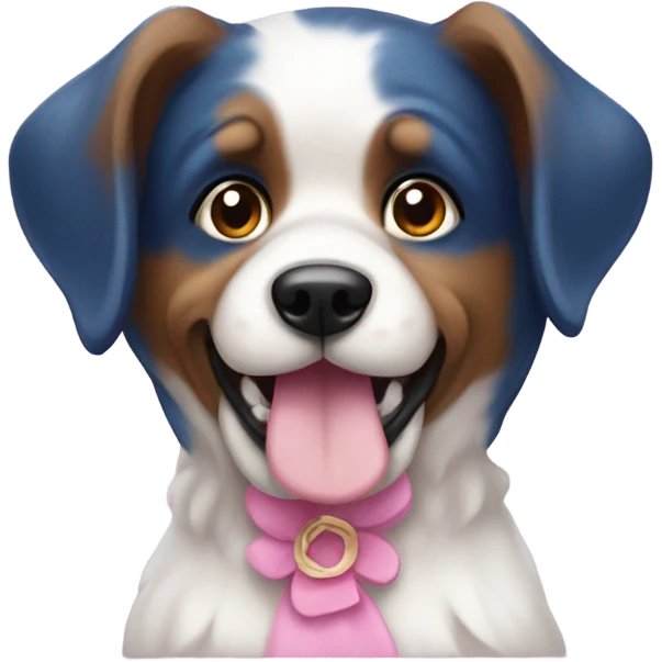 Cachorro rosa e azul emoji