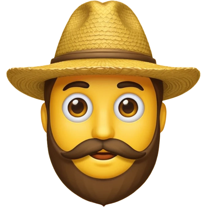 Un emojis amarillo con sombrero y barba emoji