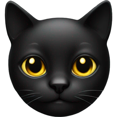 Head lovely Black cat black background emoji