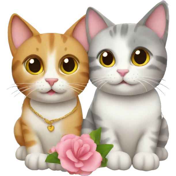 two cats on their honeymoon emoji
