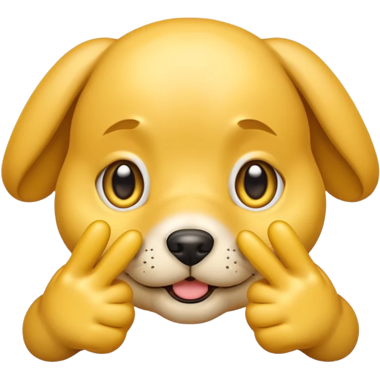 yellow emoji with puppy eyes and two finger pointing at one another finger emoji