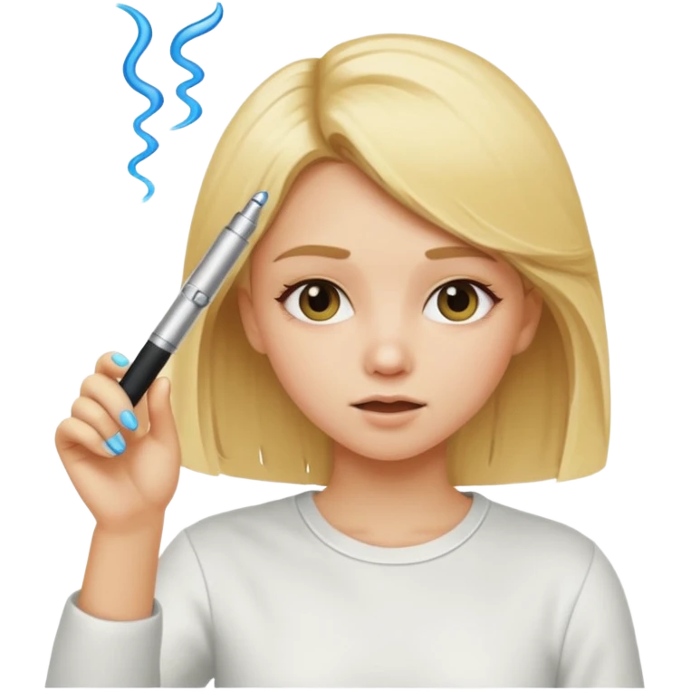 Blonde girl hitting dab pen  emoji