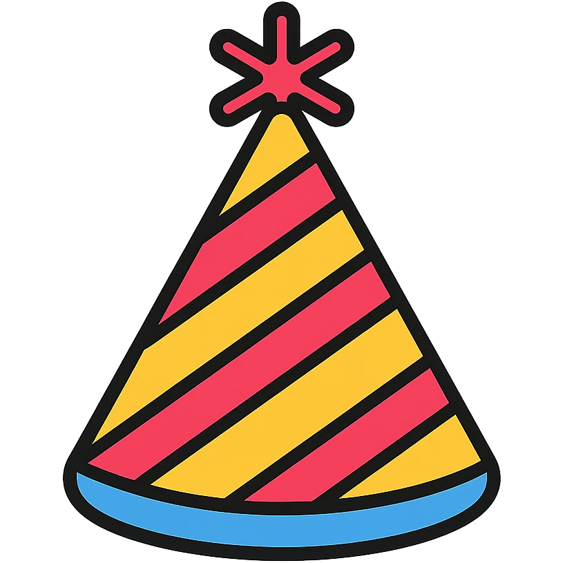 colored party hat icon emoji