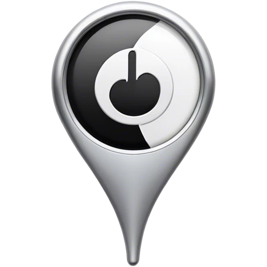 a black and white location pin emoji