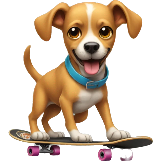 A dog on a skateboard emoji