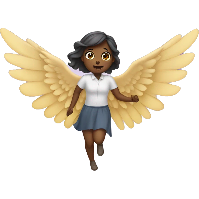 She's flying with her own wing emoji