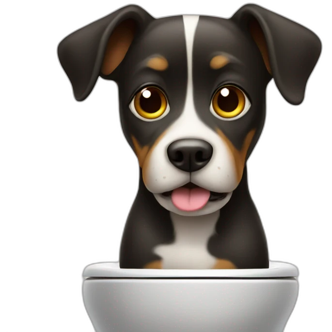Dog on a toilet emoji