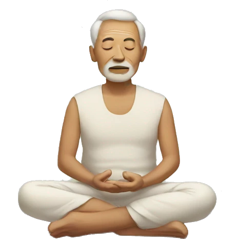 old man meditating emoji
