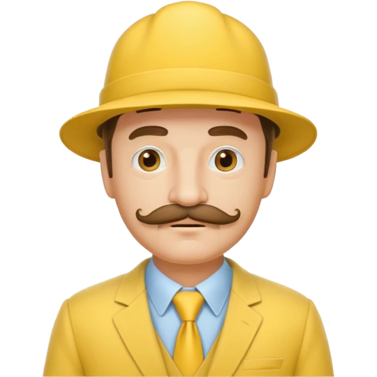middle aged mobster with yellow colored suit and hat and mustache emoji